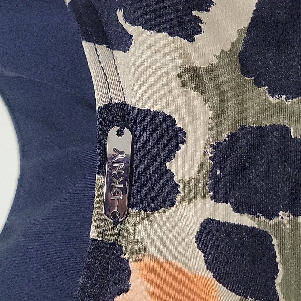 DKNY  Navy Leopard Print  One Piece Swimsuit 12 - Picture 4 of 13